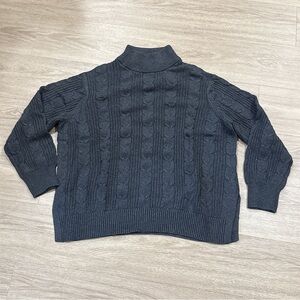 Banana Republic Gray Cowl Neck Sweater with Cable Knit